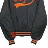 JOSTEN'S Mens Black & Orange Panthers Softball Varsity Jacket M Nylon Button