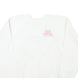 HANES Mens White Cotton Blend Sweatshirt XL Lucas & Mercier Company Printed Crew