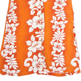 CARRIBEAN Womens Orange & White Floral Sleeveless Shirt L Summer Holiday