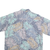COOKE STREET Mens Blue & Brown Leaf Print Shirt XL Casual Cotton Blend Short