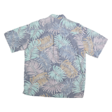 COOKE STREET Mens Blue & Brown Leaf Print Shirt XL Casual Cotton Blend Short