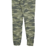 C&A Boys Slim Fit Cotton Blend Green Camouflage Drawstring Trousers W28 L30