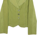 MAX&CO Womens Green Cotton Blend Jacket UK 10 Button Plain Classic Fit