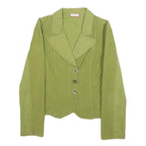 MAX&CO Womens Green Cotton Blend Jacket UK 10 Button Plain Classic Fit