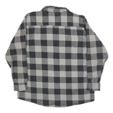 BTC Mens Black & Grey Check Flannel Shirt XL Cotton Blend Casual Workwear