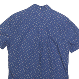 LEVI'S Mens Blue Printed Cotton Blend Shirt M Casual Short Sleeve Button Down