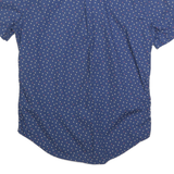 LEVI'S Mens Blue Printed Cotton Blend Shirt M Casual Short Sleeve Button Down