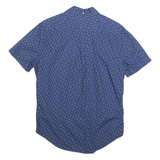 LEVI'S Mens Blue Printed Cotton Blend Shirt M Casual Short Sleeve Button Down
