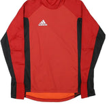 ADIDAS Mens Red & Black Jacket XS Polyester Blend Zip Hoodie Sportswear