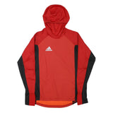 ADIDAS Mens Red & Black Jacket XS Polyester Blend Zip Hoodie Sportswear