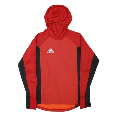 ADIDAS Mens Red & Black Jacket XS Polyester Blend Zip Hoodie Sportswear