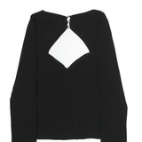 & OTHER STORIES Womens Black Cut Out Long Sleeve Round Neck Cotton Top M Fitted