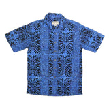 JOHARI WEST Mens Blue & Black Patterned Shirt M Cotton Blend Casual Summer