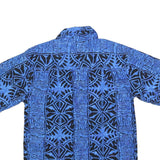 JOHARI WEST Mens Blue & Black Patterned Shirt M Cotton Blend Casual Summer