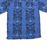 JOHARI WEST Mens Blue & Black Patterned Shirt M Cotton Blend Casual Summer