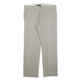 DOCKERS Mens Slim Cotton Blend Beige Slim Fit Trousers W35 L30 Casual Smart Wear