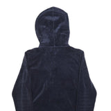 JUICY COUTURE Womens Navy Blue Zip Up Hoodie L Casual Velour Sweatshirt