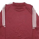 ADIDAS Mens Red Crew Neck S Polyester Sweatshirt Three Stripes Athletic