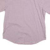 TOMMY HILFIGER Mens Red & White Check Shirt L Short Sleeve Cotton Blend Casual