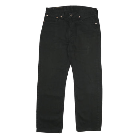 LEVI'S 751 Mens Jeans Black Regular Straight Denim W33 L30 Zip Cotton