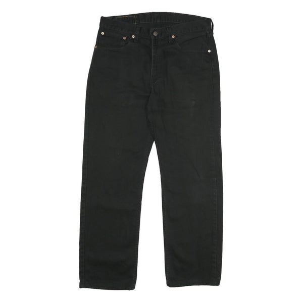 LEVI'S 751 Mens Jeans Black Regular Straight Denim W33 L30 Zip Cotton