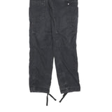 CARHARTT Mens Cotton Blend Black Regular Fit Trousers W29 L32 Cargo Pockets Zip