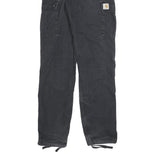 CARHARTT Mens Cotton Blend Black Regular Fit Trousers W29 L32 Cargo Pockets Zip