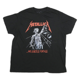 METALLICA Mens Black XL Graphic T-Shirt Short Sleeve Crew Neck Band Cotton Blend