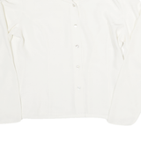 SUSAN BRISTOL Womens White Shirt UK 10 Floral Embroidered Collar Button Shirt