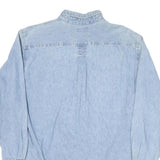 FARGO Mens Blue Denim Shirt L Cotton Blend Button Down Collar Long Sleeve Casual