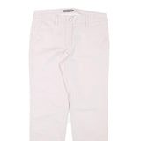 LAURA ASHLEY Womens Cotton Blend White Regular Fit Straight Leg Trousers W30 L26