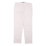 LAURA ASHLEY Womens Cotton Blend White Regular Fit Straight Leg Trousers W30 L26