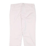 LAURA ASHLEY Womens Cotton Blend White Regular Fit Straight Leg Trousers W30 L26