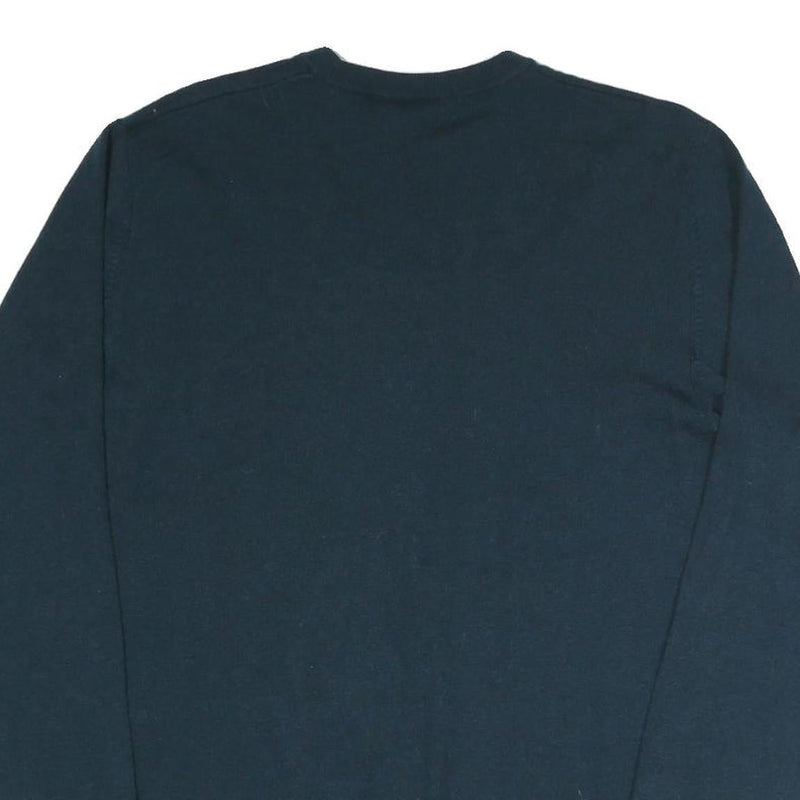 CARHARTT Mens Blue Plain Crew Neck Basic Knit Jumper M Cotton Blend Casual