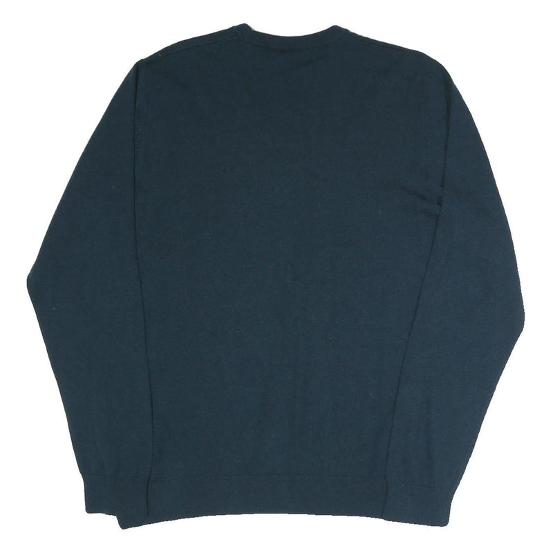 CARHARTT Mens Blue Plain Crew Neck Basic Knit Jumper M Cotton Blend Casual