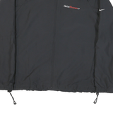 NIKE Mens Black Sports Logo Zip Jacket L Polyester Blend Plain Lightweight