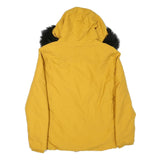 ZARA Womens Yellow Polyster Blend Winter Jacket S Hooded Zip Puffer Warm