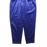 Womens Relaxed Blue Cotton Blend Zip Trousers W29 L30 Vertical Stripe Comfort