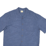 JOS A BANK Mens Blue Polyester Blend Shirt XL Casual Short Sleeve Button