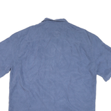 JOS A BANK Mens Blue Polyester Blend Shirt XL Casual Short Sleeve Button