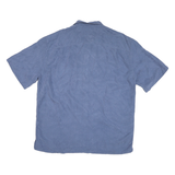 JOS A BANK Mens Blue Polyester Blend Shirt XL Casual Short Sleeve Button