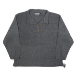 MOUNTAIN GEAR Womens Grey Plain Rugby Collar Polyester Jumper M Outdoor Casual