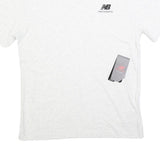 NEW BALANCE Mens White Logo Graphic T-Shirt S Short Sleeve Crew Neck