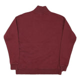 CALVIN KLEIN JEANS Mens Maroon 1/4 Zip S Sweatshirt Pullover Casual Cotton Blend