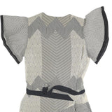 REISS Womens Black & Cream Printed Fit & Flare Woven Dress Short Sleeve UK 14