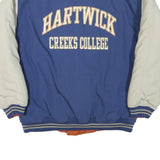 Mens Blue & Cream Hartwick Creeks College Bomber Jacket L Polyester Blend Zip