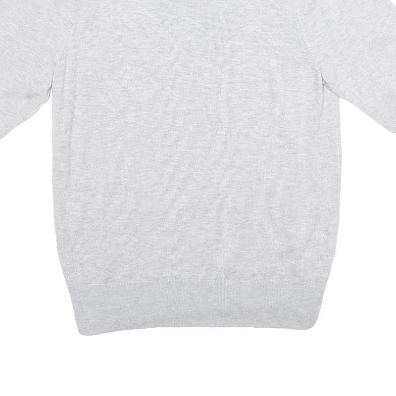 KATE SPADE Womens Light Grey Plain Wool Blend Pullover Crew Neck Jumper M