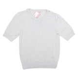 KATE SPADE Womens Light Grey Plain Wool Blend Pullover Crew Neck Jumper M