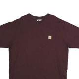 CARHARTT Mens Maroon Pocket T-Shirt XL Short Sleeve Crew Neck Cotton Workwear