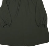 ZARA Womens Green Dress Polyester Blend Long Sleeve Mini Ruffle Collar Button